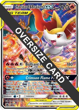 Charizard & Braixen GX (SM Black Star Promo) SM230  - Holofoil Jumbo Cards - Promo