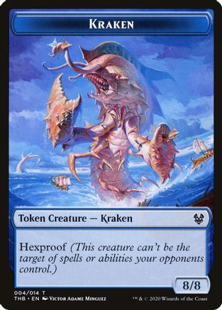 Kraken // Satyr Double-Sided Token (THB-4 // 9) - Theros Beyond Death Tokens Foil