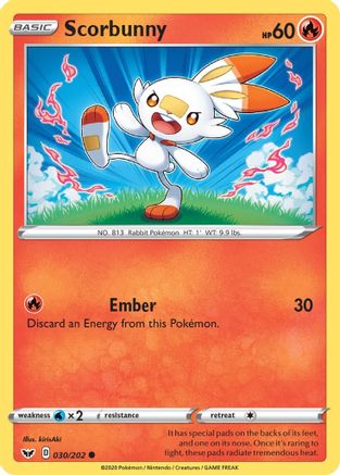 Scorbunny (030) (030) 030/202  SWSH01 Sword & Shield Base Set - Common