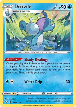 Drizzile (056) (056) 056/202  - Reverse Holofoil SWSH01 Sword & Shield Base Set - Uncommon