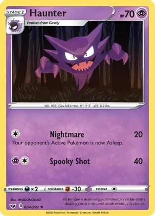 Haunter 084/202  SWSH01 Sword & Shield Base Set - Uncommon