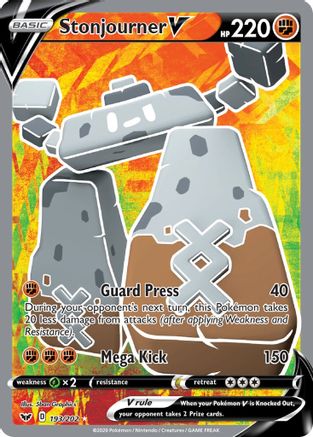 Stonjourner V (Full Art) 193/202  - Holofoil SWSH01 Sword & Shield Base Set - Ultra Rare