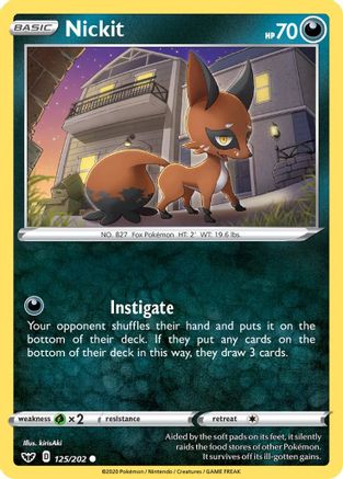 Nickit 125/202  - Reverse Holofoil SWSH01 Sword & Shield Base Set - Common