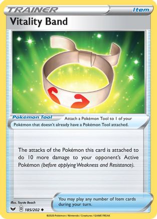 Vitality Band 185/202  - Reverse Holofoil SWSH01 Sword & Shield Base Set - Uncommon
