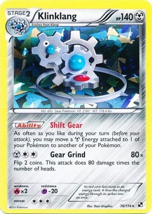 Klinklang (Cracked Ice Holo) 076/114  - Reverse Holofoil Blister Exclusives - Promo