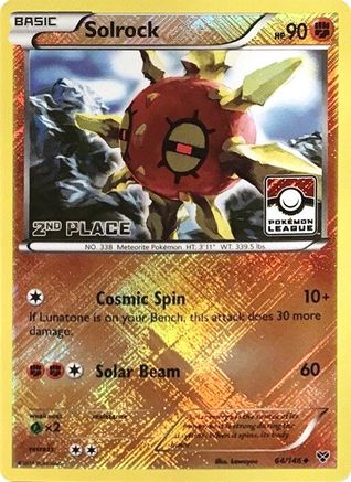 Solrock (Pokemon League) [2nd Place] 064/146  - Reverse Holofoil League & Championship Cards - Promo