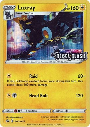 Luxray (Prerelease) [Staff] SWSH023  - Holofoil SWSH Sword & Shield Promo Cards - Promo