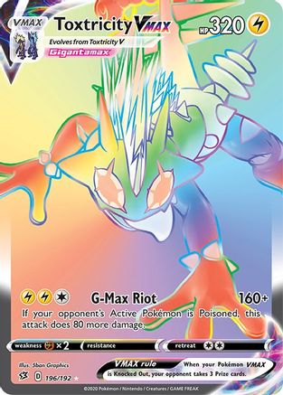 Toxtricity VMAX (Secret) 196/192  - Holofoil SWSH02 Rebel Clash - Secret Rare