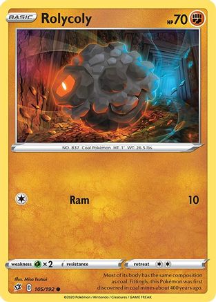 Rolycoly 105/192  SWSH02 Rebel Clash - Common
