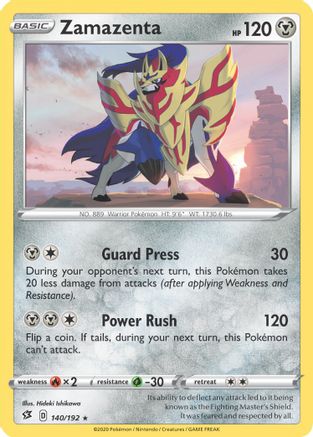 Zamazenta (Cracked Ice Holo) 140/192  - Holofoil Deck Exclusives - Holo Rare