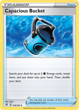 Capacious Bucket 156/192  - Reverse Holofoil SWSH02 Rebel Clash - Uncommon