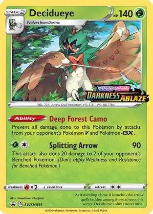 Decidueye (Prerelease) SWSH035  - Holofoil SWSH Sword & Shield Promo Cards - Promo