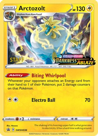 Arctozolt (Prerelease) [Staff] SWSH036  - Holofoil SWSH Sword & Shield Promo Cards - Promo