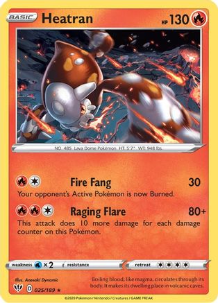 Heatran 025/189  - Holofoil SWSH03 Darkness Ablaze - Holo Rare