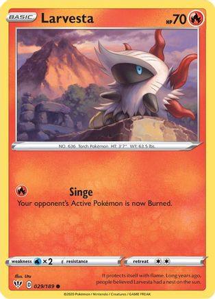 Larvesta 029/189  SWSH03 Darkness Ablaze - Common