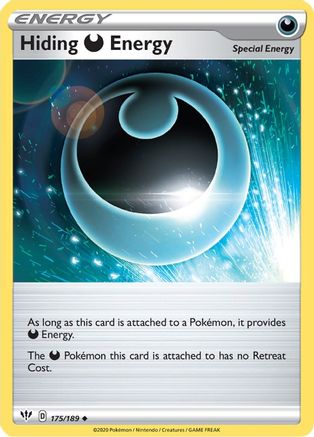 Hiding D Energy 175/189  - Reverse Holofoil SWSH03 Darkness Ablaze - Uncommon