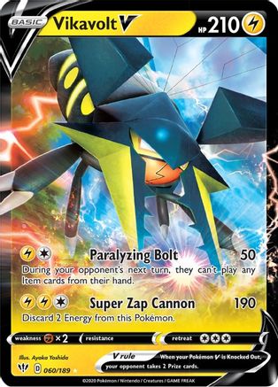 Vikavolt V 060/189  - Holofoil SWSH03 Darkness Ablaze - Ultra Rare