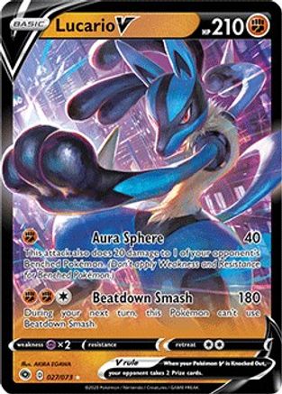 Lucario V 027/73  - Holofoil Champions Path - Ultra Rare
