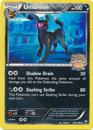 Umbreon (Regional Championships) [Staff] 060/108  - Reverse Holofoil League & Championship Cards - Promo