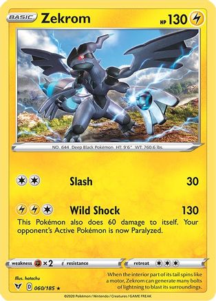 Zekrom 060/185  - Reverse Holofoil SWSH04 Vivid Voltage - Holo Rare