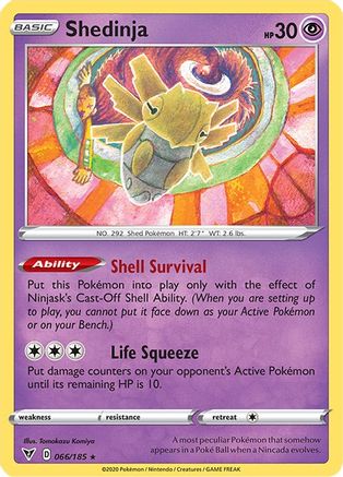 Shedinja 066/185  - Reverse Holofoil SWSH04 Vivid Voltage - Rare