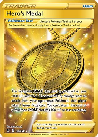 Hero's Medal (Secret) 201/185  - Holofoil SWSH04 Vivid Voltage - Secret Rare