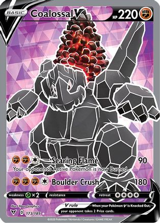 Coalossal V (Full Art) 173/185  - Holofoil SWSH04 Vivid Voltage - Ultra Rare