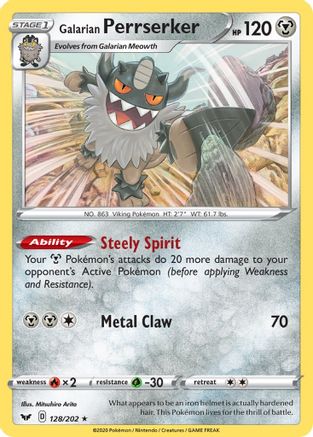 Galarian Perrserker 128/202 (SWSH Base Set) (SWSH Base Set) 128/202  Deck Exclusives - Rare