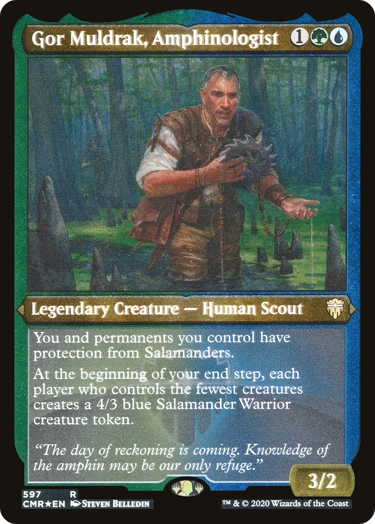 Gor Muldrak, Amphinologist (Foil Etched) (CMR-597) - Commander Legends Etched Foil
