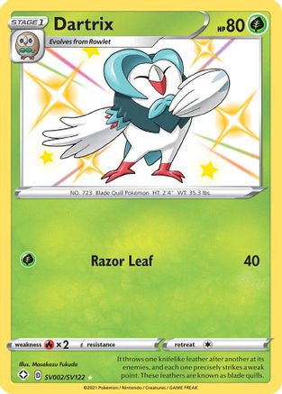 Dartrix SV002/SV122  - Holofoil Shining Fates Shiny Vault - Shiny Holo Rare