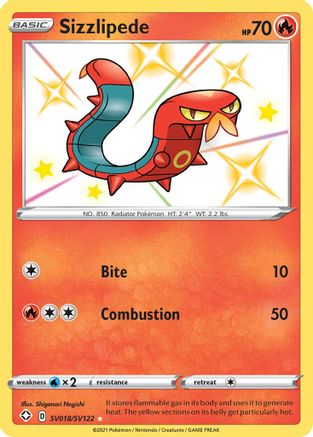 Sizzlipede SV018/SV122  - Holofoil Shining Fates Shiny Vault - Shiny Holo Rare