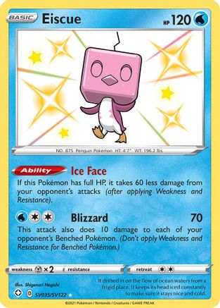 Eiscue SV035/SV122  - Holofoil Shining Fates Shiny Vault - Shiny Holo Rare