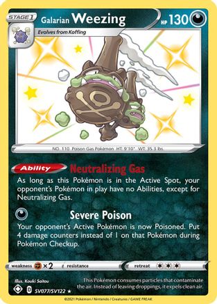 Galarian Weezing SV077/SV122  - Holofoil Shining Fates Shiny Vault - Shiny Holo Rare