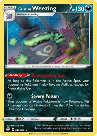 Galarian Weezing 042/072  - Holofoil Shining Fates - Holo Rare