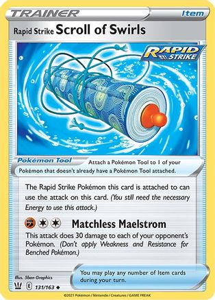 Rapid Strike Scroll of Swirls 131/163  SWSH05 Battle Styles - Uncommon