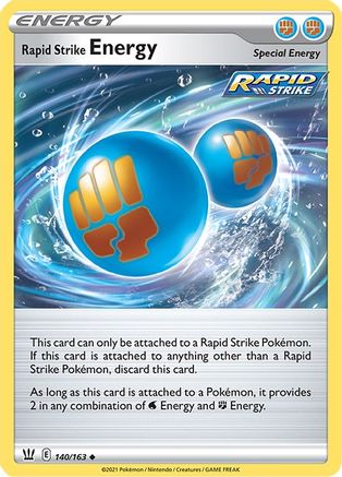 Rapid Strike Energy 140/163  - Reverse Holofoil SWSH05 Battle Styles - Uncommon