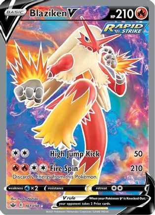 Blaziken V (Full Art) 161/198  - Holofoil SWSH06 Chilling Reign - Ultra Rare