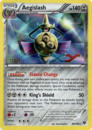 Aegislash (Prerelease) [Staff] 086/146  - Holofoil XY Promos - Promo