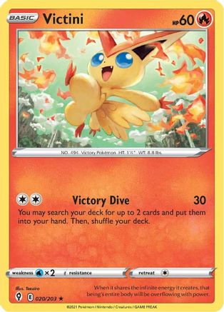 Victini 020/203  - Holofoil SWSH07 Evolving Skies - Holo Rare