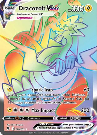 Dracozolt VMAX (Secret) 210/203  - Holofoil SWSH07 Evolving Skies - Secret Rare