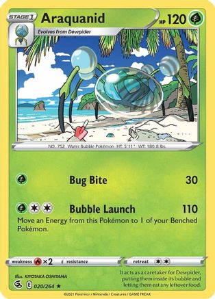 Araquanid 020/264  - Reverse Holofoil SWSH08 Fusion Strike - Rare