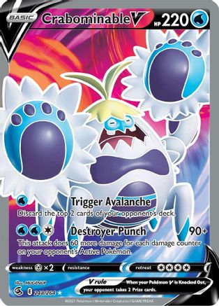 Crabominable V (Full Art) 248/264  - Holofoil SWSH08 Fusion Strike - Ultra Rare