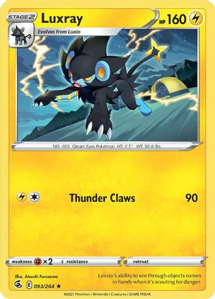 Luxray 093/264  - Reverse Holofoil SWSH08 Fusion Strike - Rare