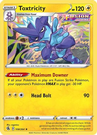 Toxtricity (108) (108) 108/264  - Holofoil SWSH08 Fusion Strike - Holo Rare