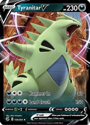 Tyranitar V 158/264  - Holofoil SWSH08 Fusion Strike - Ultra Rare