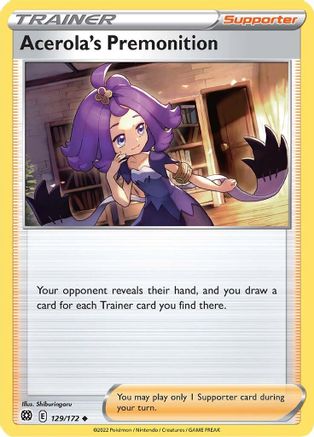 Acerola's Premonition 129/172  SWSH09 Brilliant Stars - Uncommon