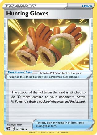 Hunting Gloves 142/172  - Reverse Holofoil SWSH09 Brilliant Stars - Uncommon