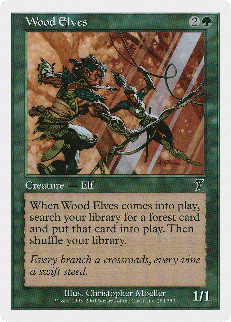 Wood Elves (7ED-284★) - 7th Edition Foil