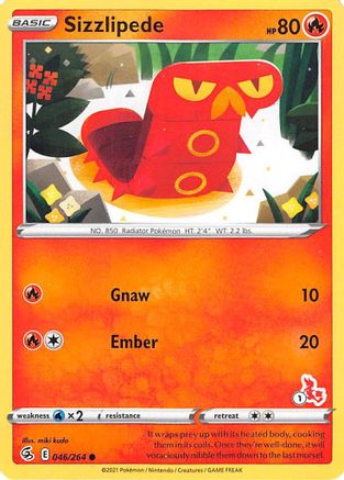 Sizzlipede (#1 Cinderace Stamped) 046/264  Battle Academy 2022 - Promo