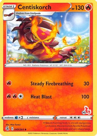 Centiskorch (#30 Cinderace Stamped) 049/264  Battle Academy 2022 - Promo